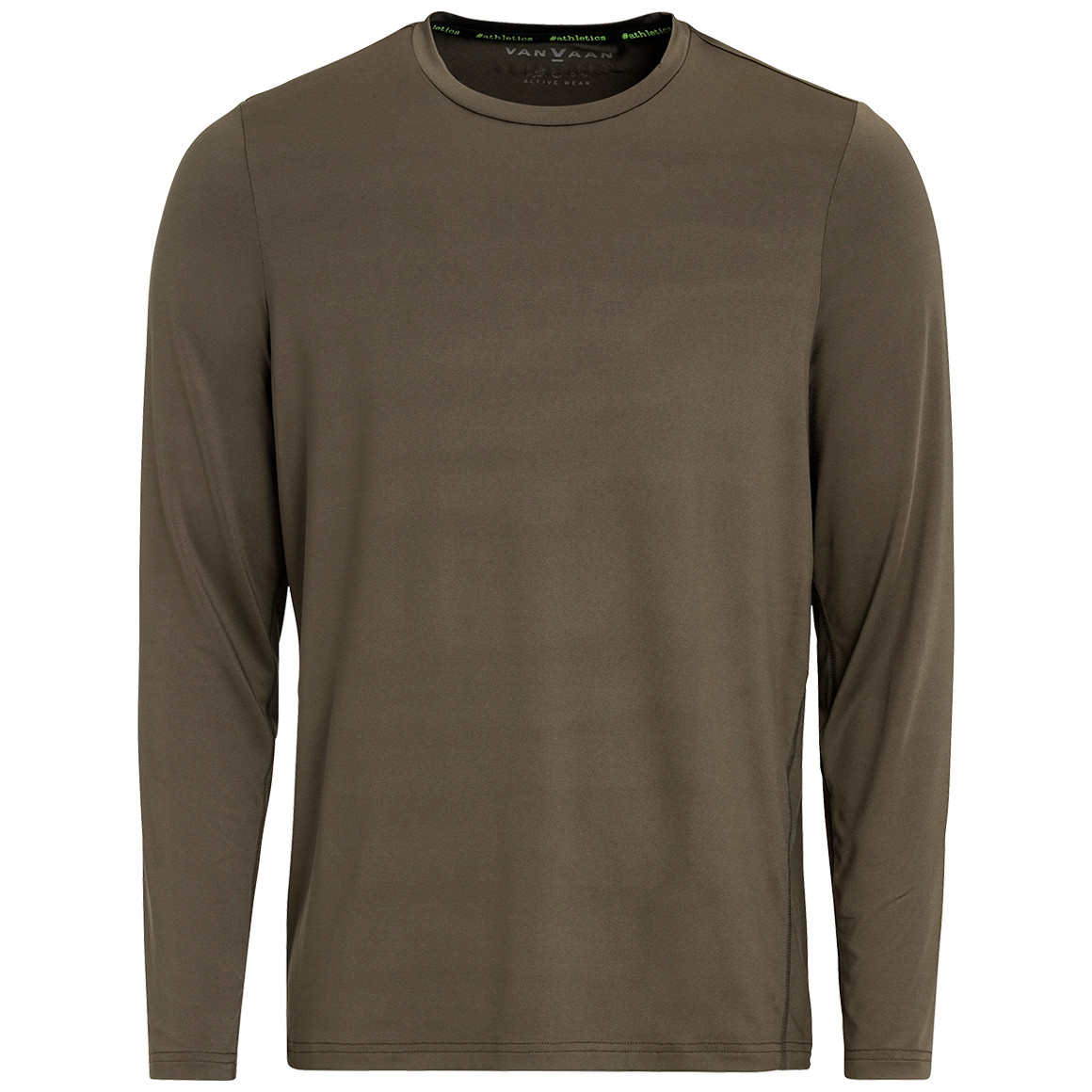 VanVaan Herren Sport-Langarmshirt im Basic-Look oliv