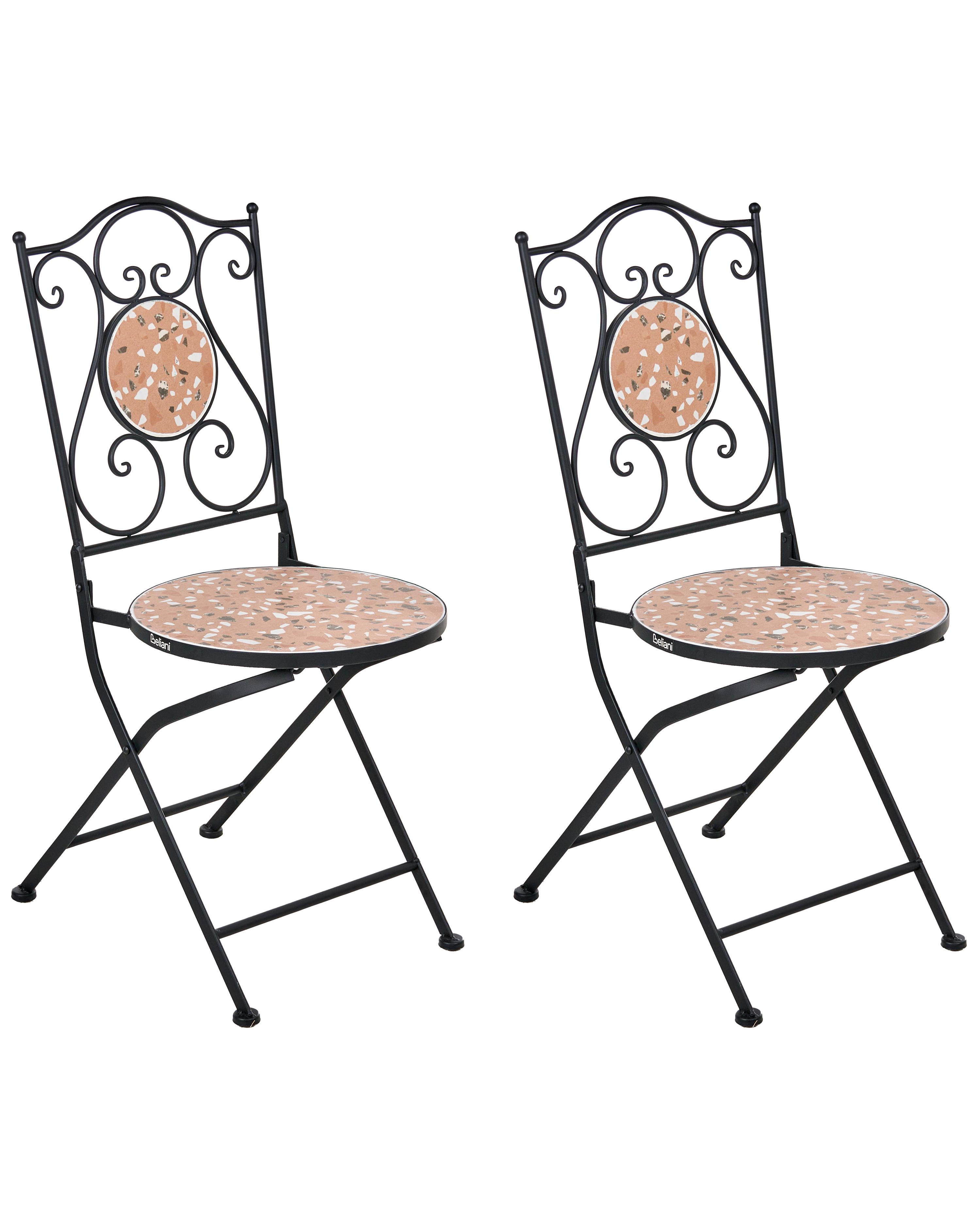 Set van 2 tuinstoelen ADRANO inklapbaar Metaal Zwart
