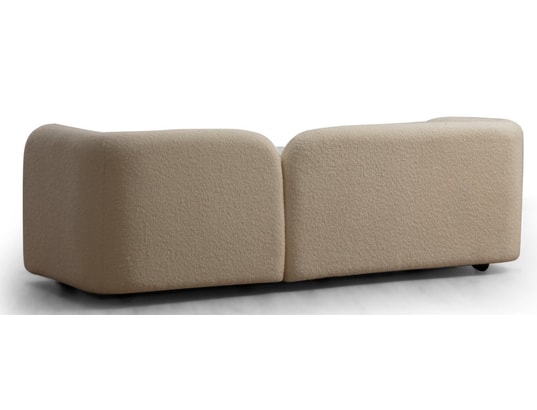 CONCEPT1 - Canapé tissu Victoria 3 places crème 228 x 90 x h74