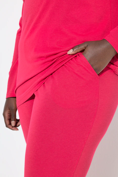 Pyjama, Spitze, Rundhals, Langarm, Modalmix, magenta