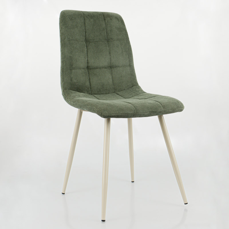 Chaise 'Tania' velours côtelé kaki