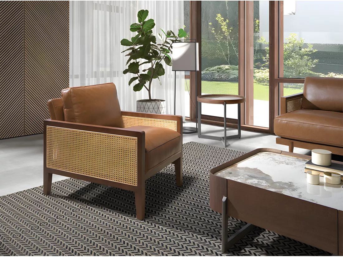 Fauteuil en cuir marron 5113 ANGEL CERDA