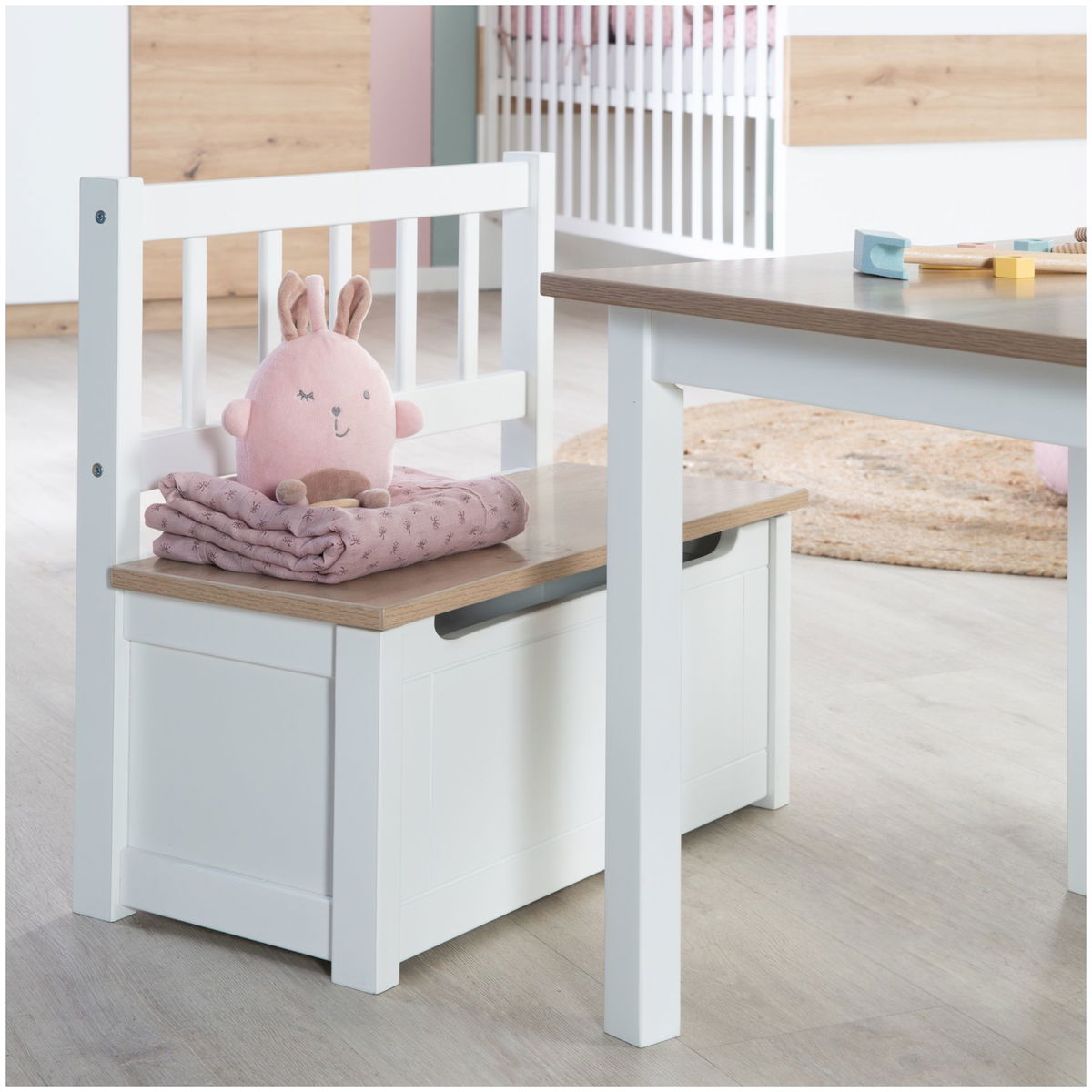 robaroba   Kindertruhenbank Woody weiss