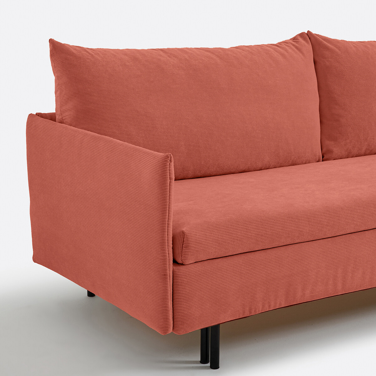 LA REDOUTE INTERIEURS<br>Sofá-cama de veludo cotelê fino, ZOFT