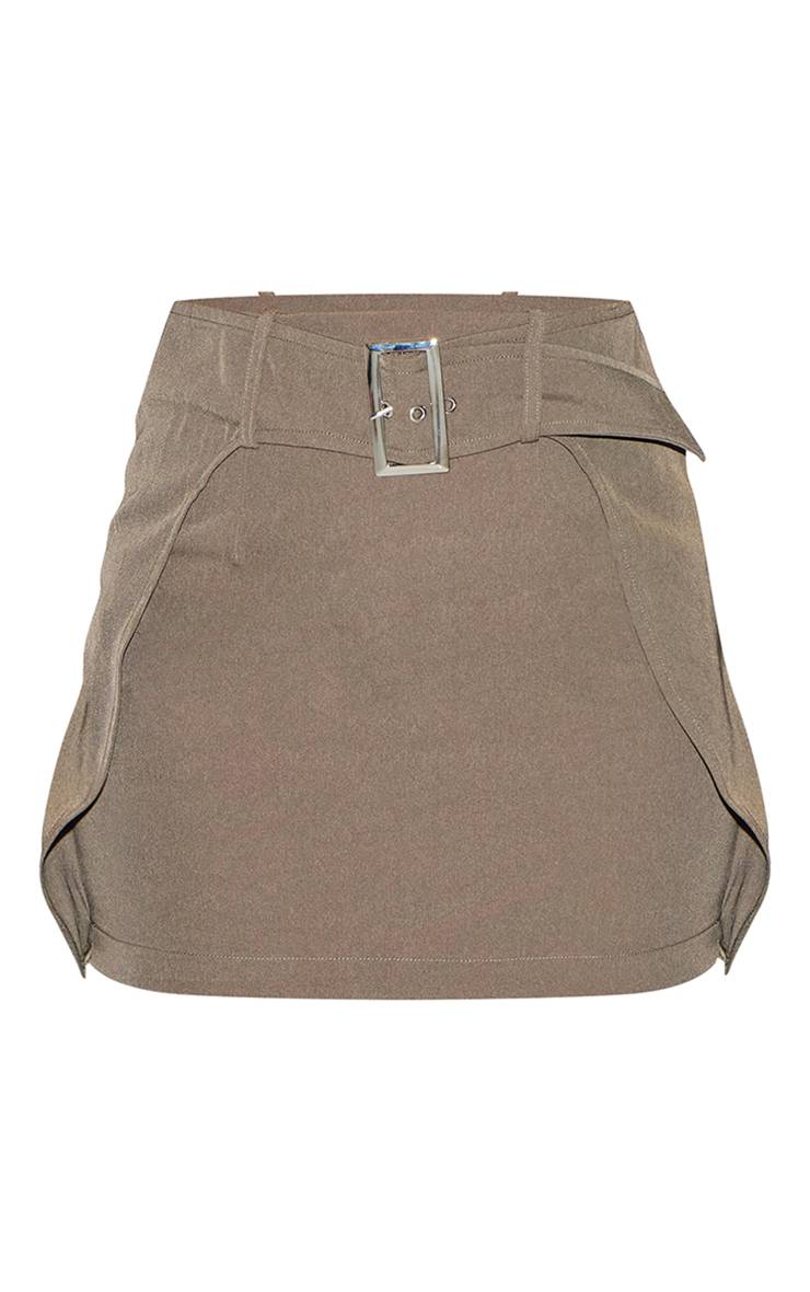 Kaki Mini-jupe À Boucle Petite Avec Ensemble Coordonné