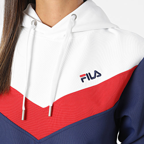 Sweat Capuche Femme FAW0273 Bleu Marine Blanc Rouge
