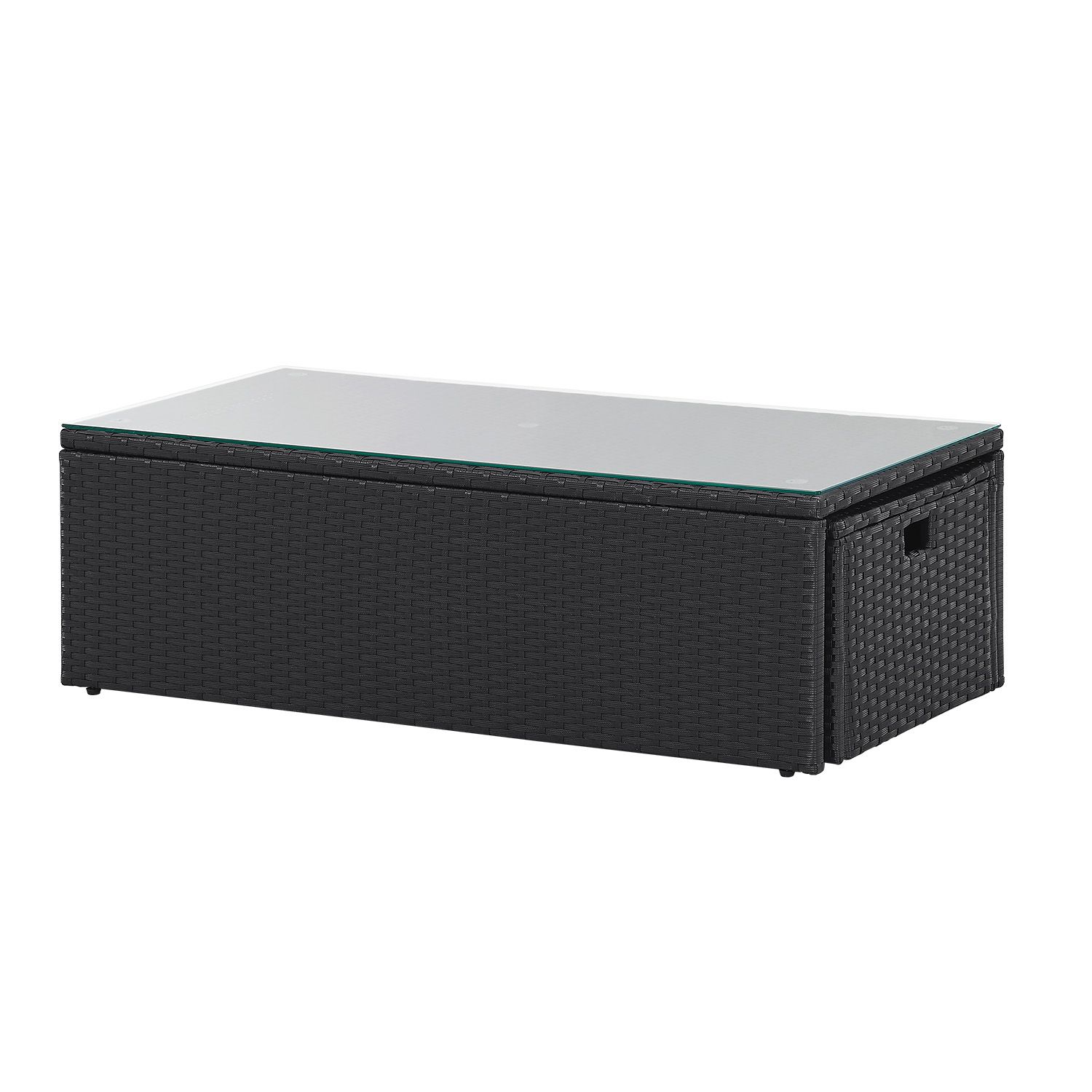 Juskys Polyrattan Gartenmöbel Set Salou - Outdoor Lounge für 6 Personen, wetterfest - Schwarz