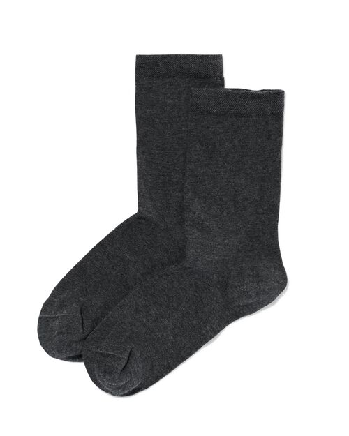 2 paires de chaussettes femme avec coton bio gris chiné