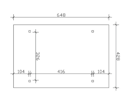 SKAN HOLZ Odenwald enkele carport inclusief paalankers, 428 x 648 cm, natuurlijke afwerking