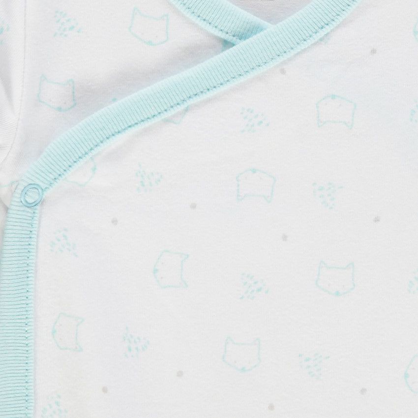 Lot de 2 bodies manches longues en coton bio print chats - Blanc