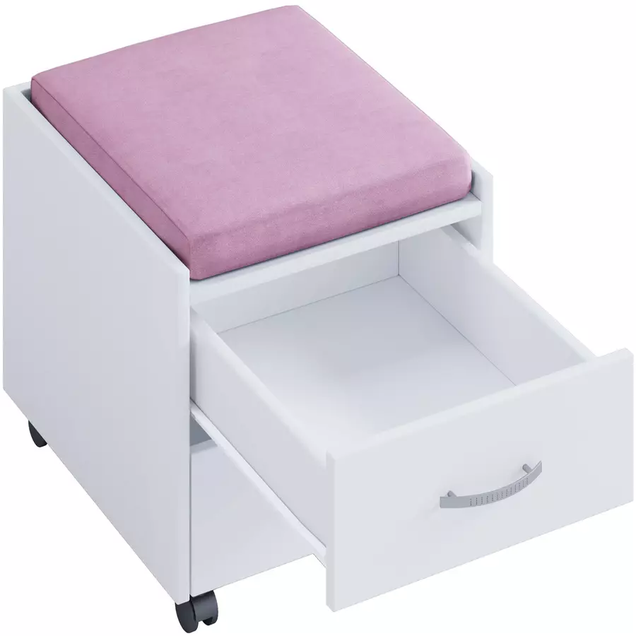 nonjoo. Rollcontainer-Set Qubik-white Rosa