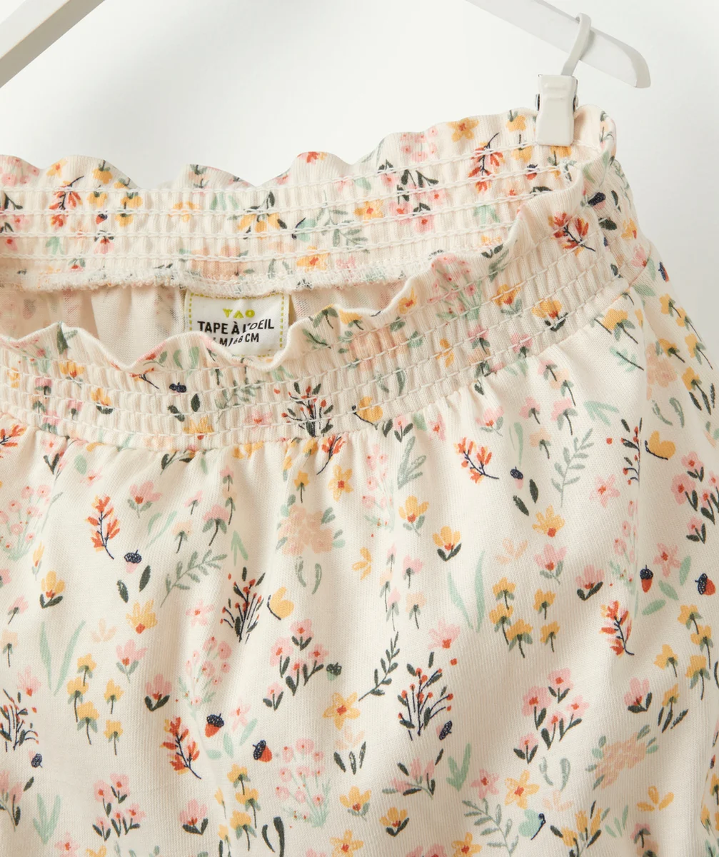 SHORT BÉBÉ EN COTON BIOLOGIQUE ET IMPRIMÉ FLEURI