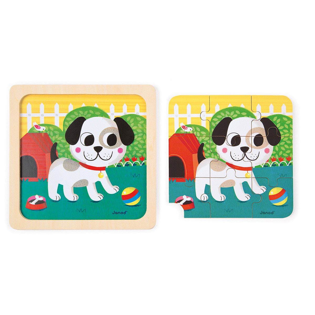 Puzzle en bois 9 pièces chien Titus