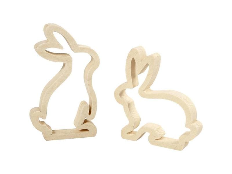 Creativ Company Holzhase Hellbraun, 2 Stück Hase