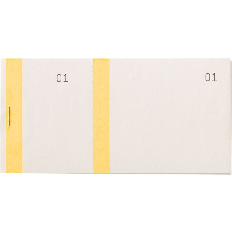 Bloc 100 tickets vendeurs jaune Exacompta - double numérotage - 6 x 13,5 cm