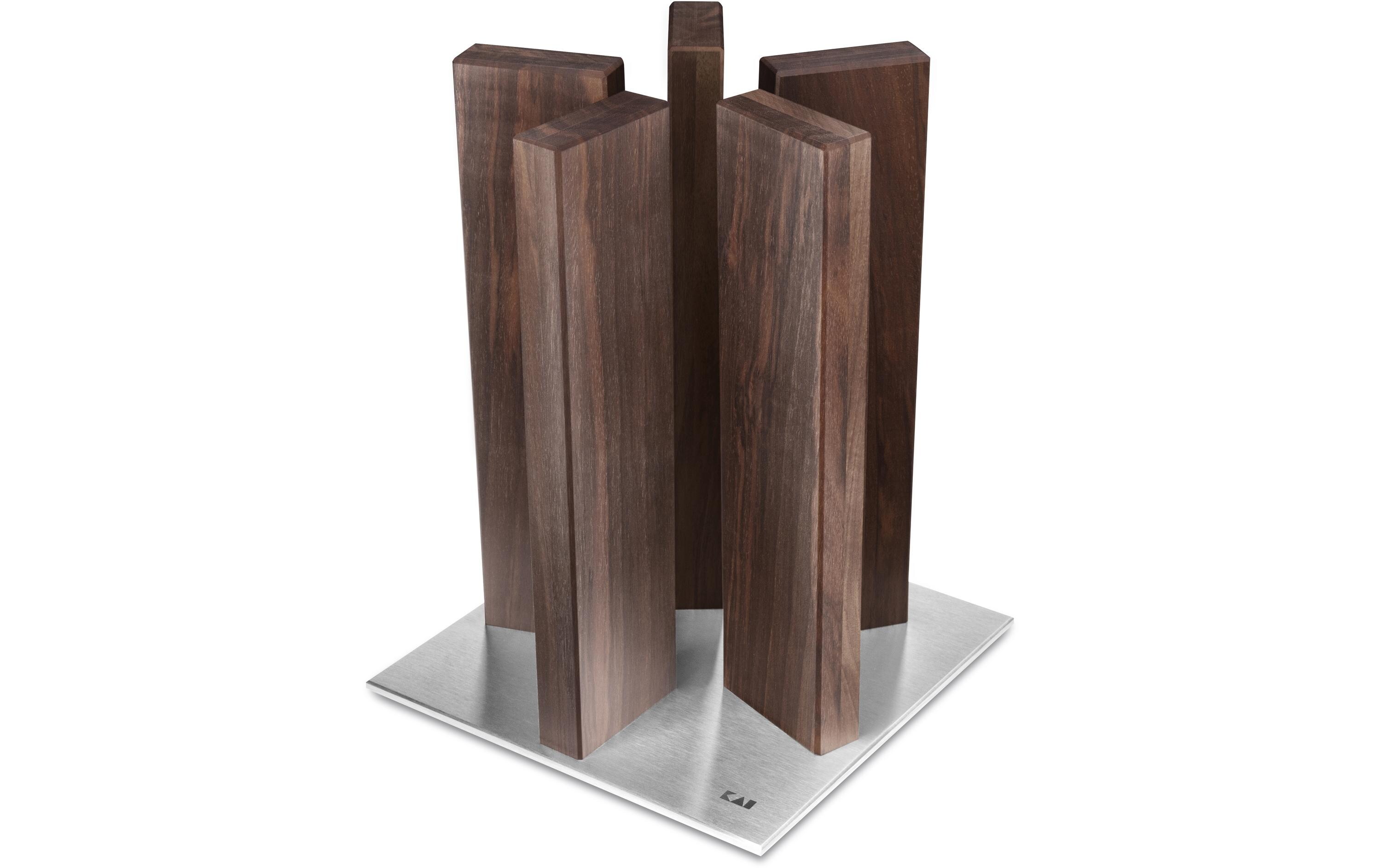 Messerblock Stonehenge Walnuss/Edelstahl<br>Magnet-Messerblock, unbestückt