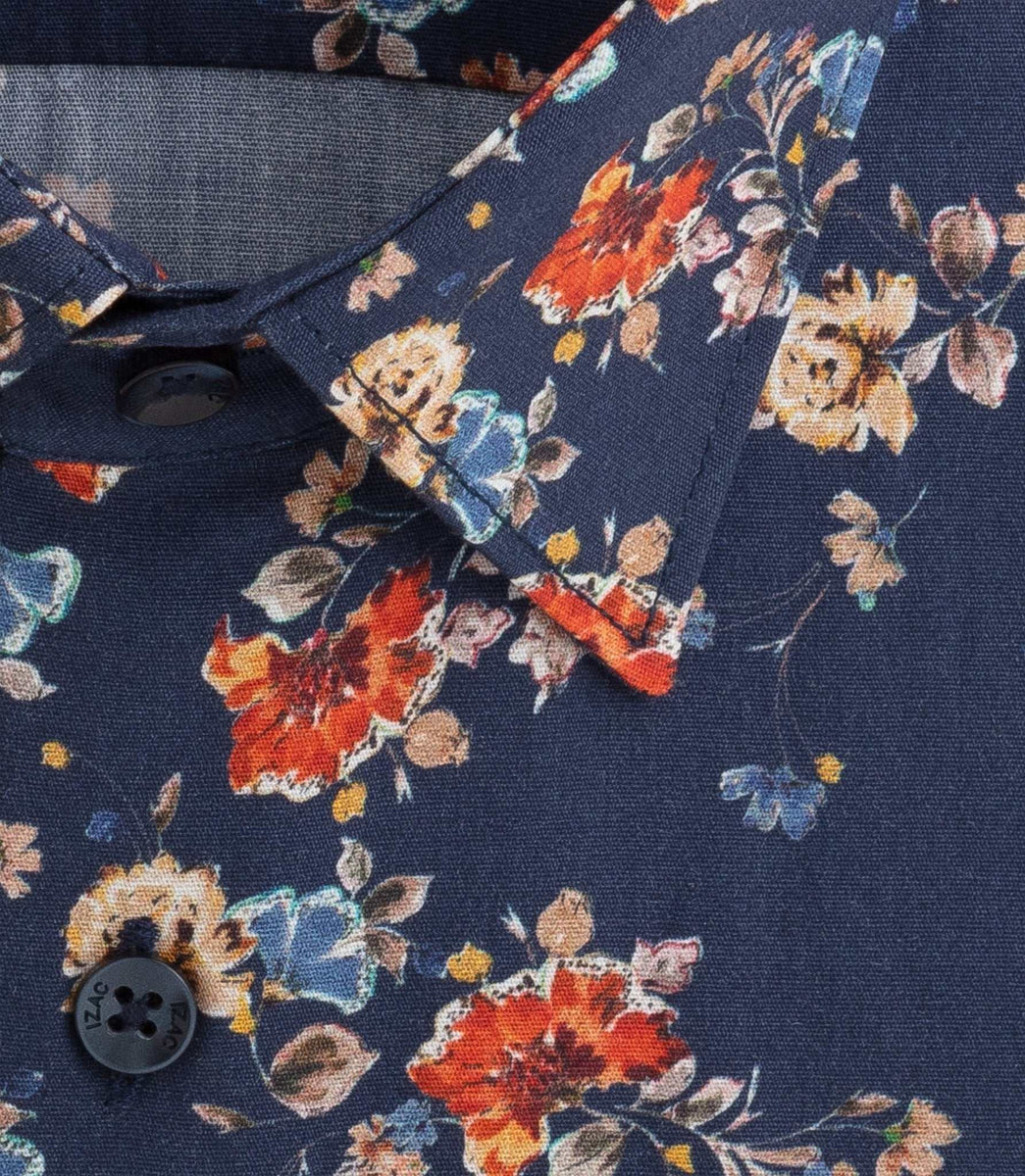 Chemise à imprimé floral marine 