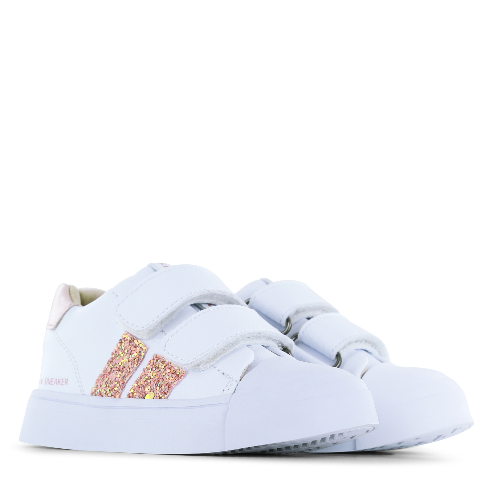 Shoesme weißer Sneaker mit rosa Glitzer