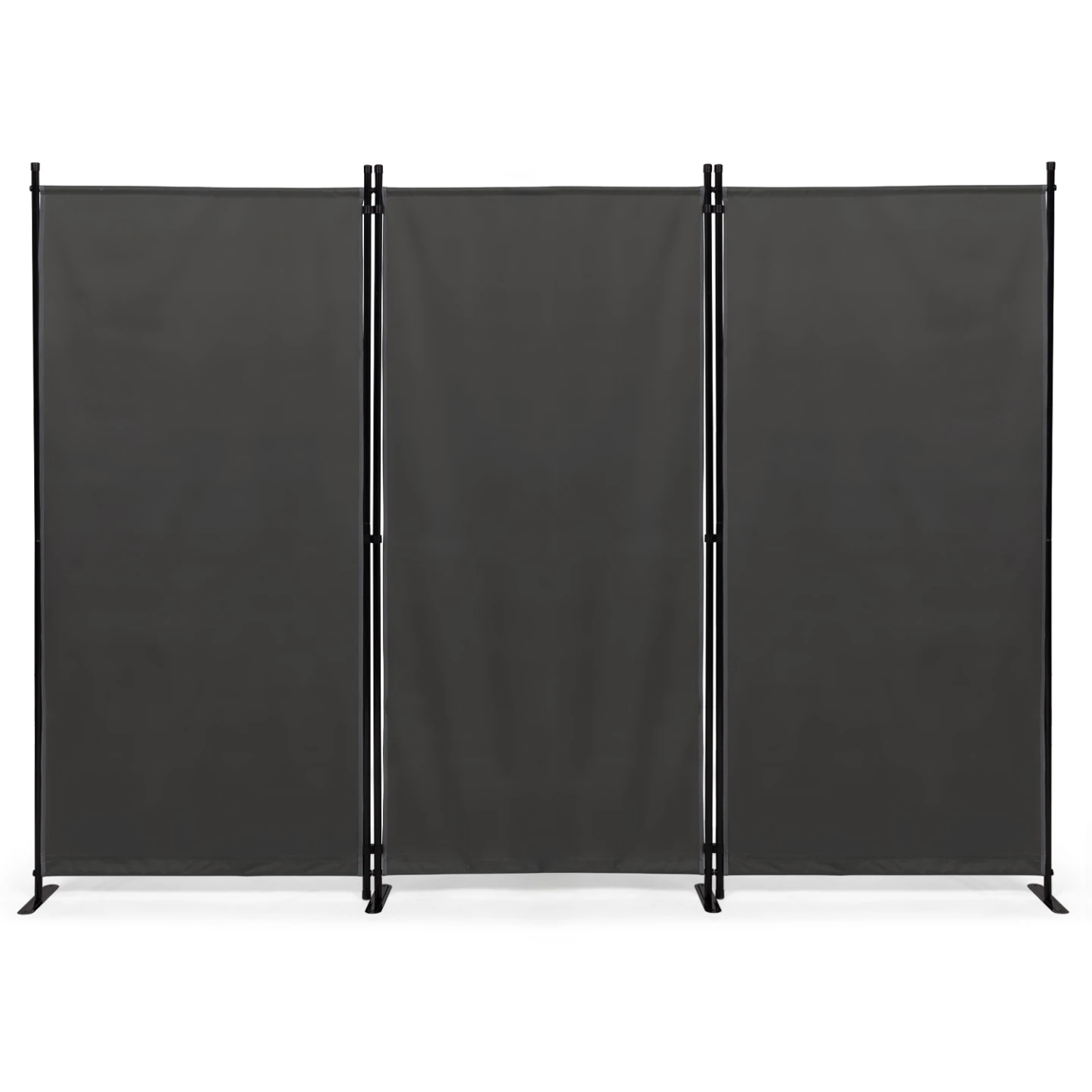 Paravent intérieur et extérieur sur pieds 3 panneaux 250 x 180 cm gris anthracite séparateur store latéral