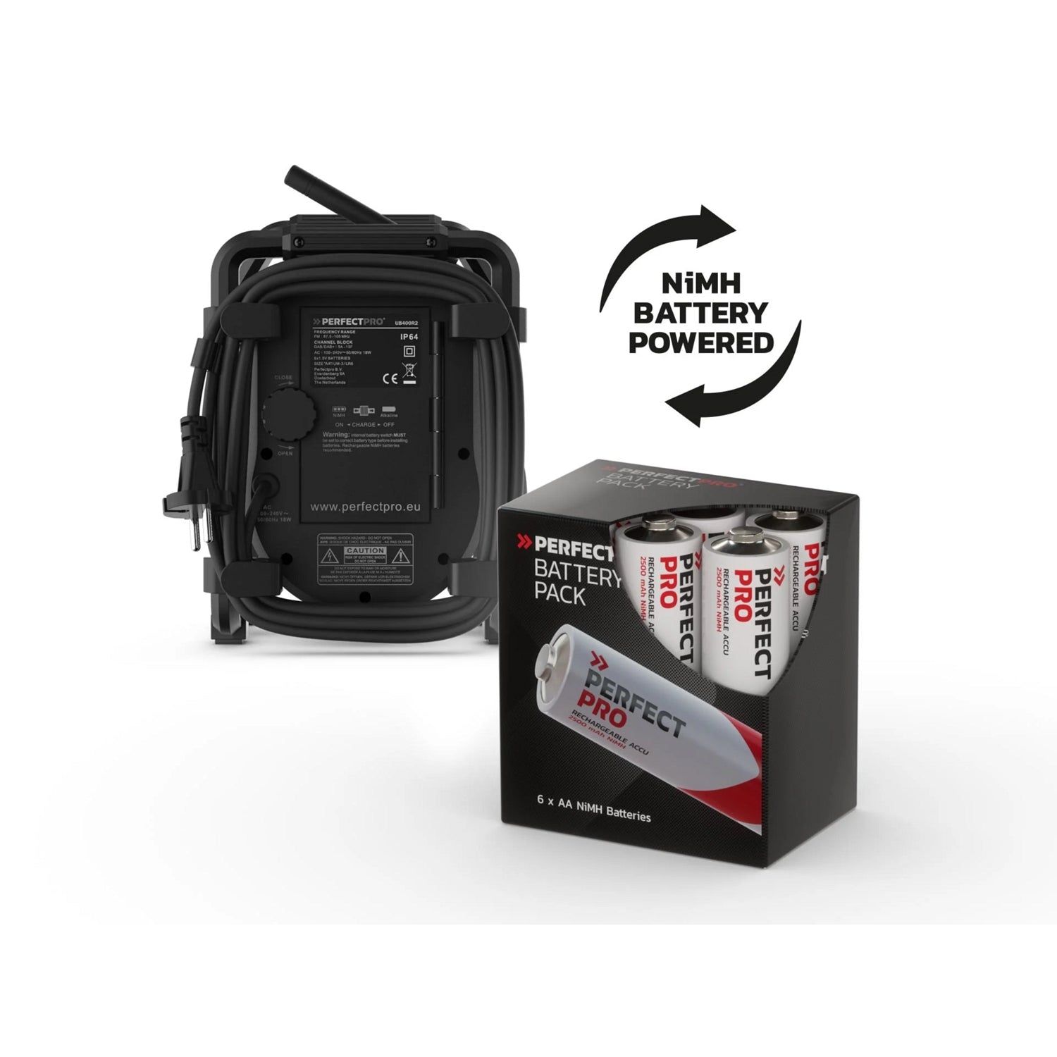 Perfectpro UBOX 400R2 Bouwradio DAB  Bluetooth Oplaadbaar - UB400R2