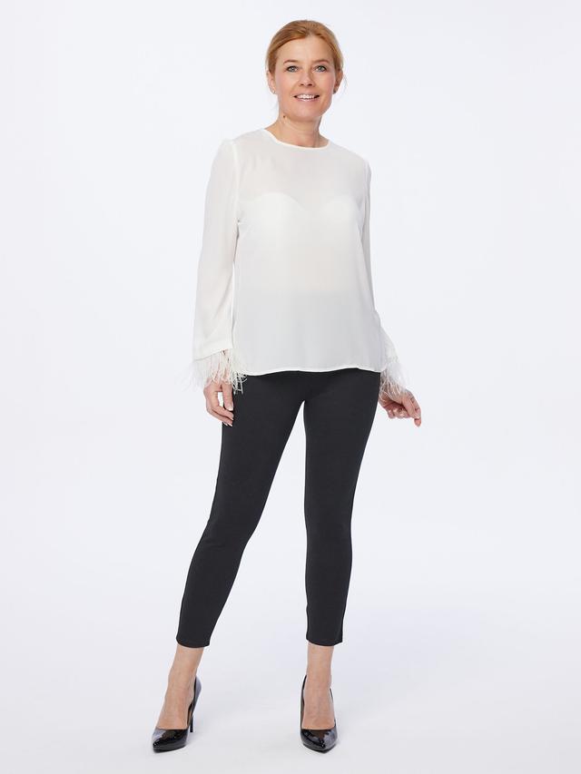 Bluse mit Federschmuck