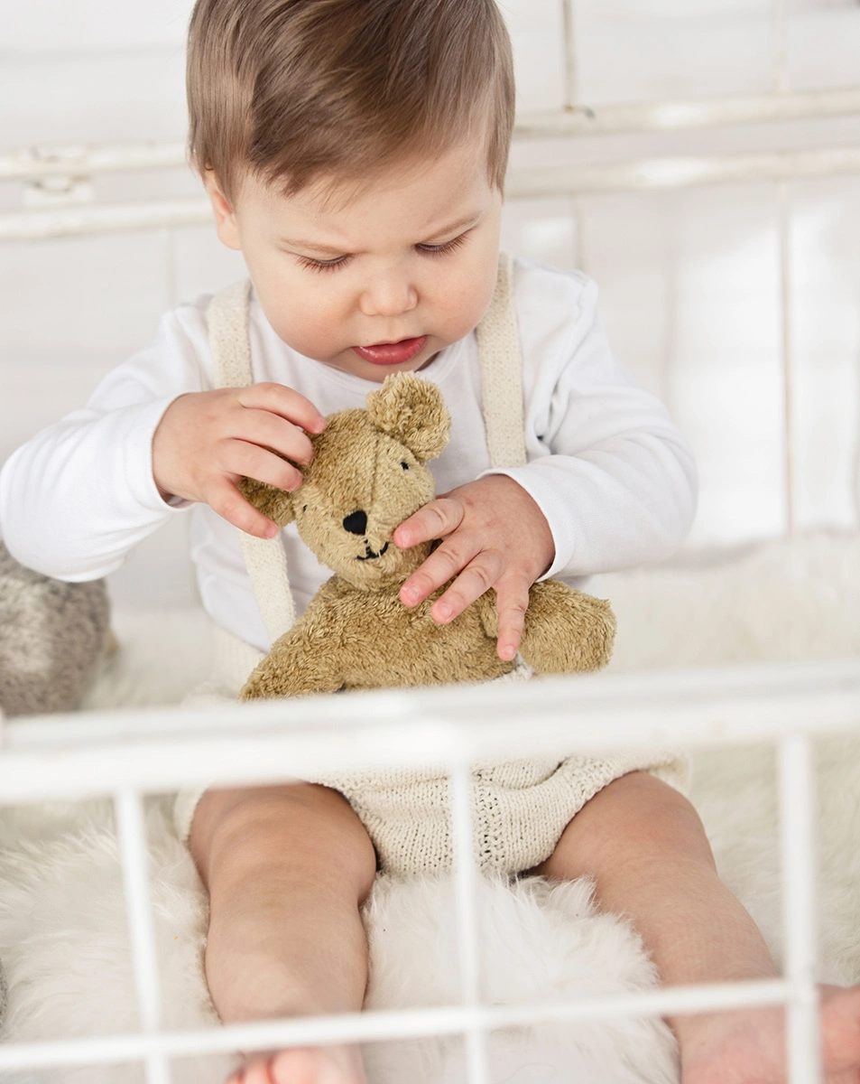 Kuscheltier TIERPUPPE BABY BÄR (20cm) in beige