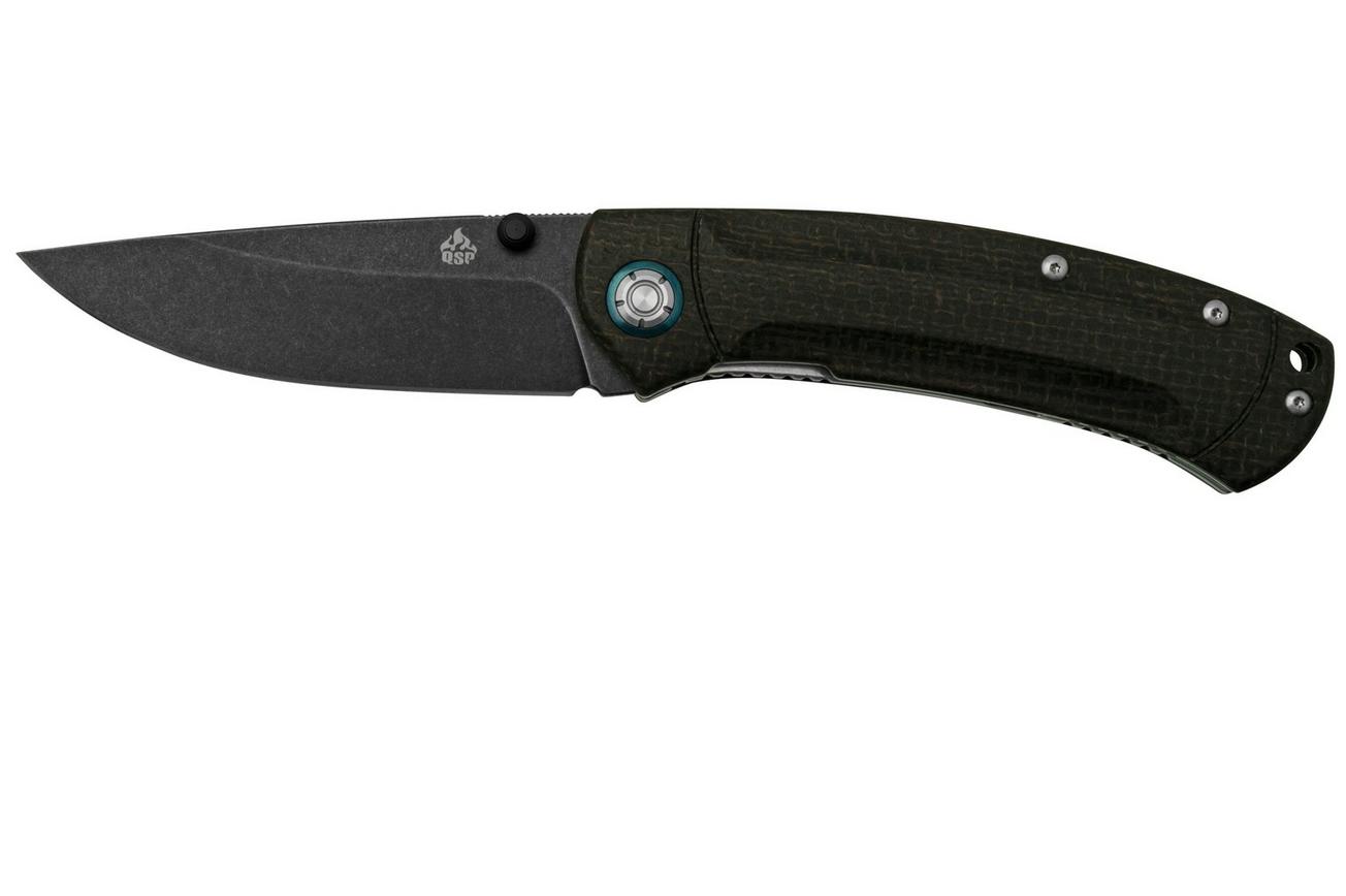 QSP Knife Copperhead QS109-C2, Blackwashed, Brown Micarta, zakmes