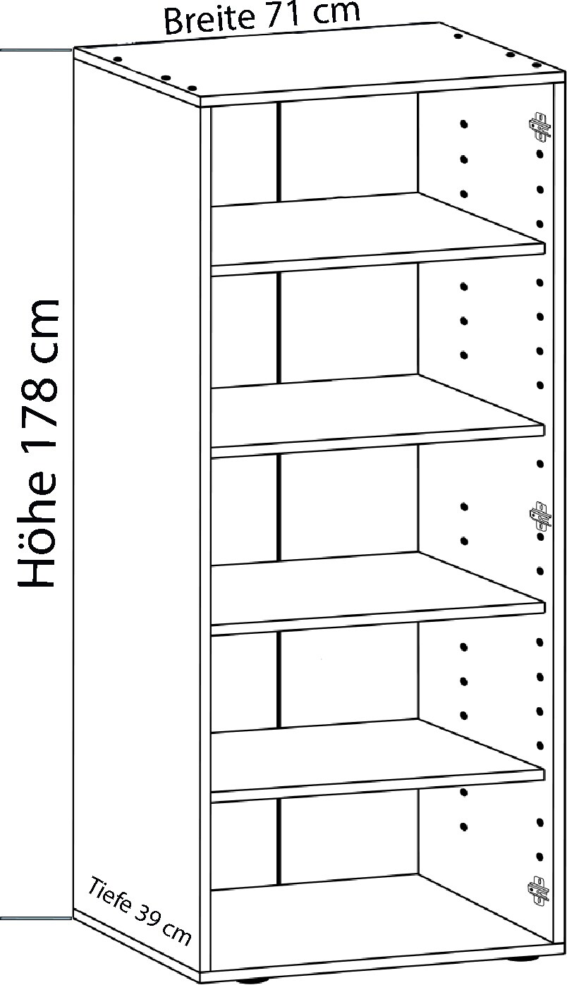 VCM Holz Kleiderschrank Jugendschrank Kinderschrank Schrank Vandol DrehtürenSA