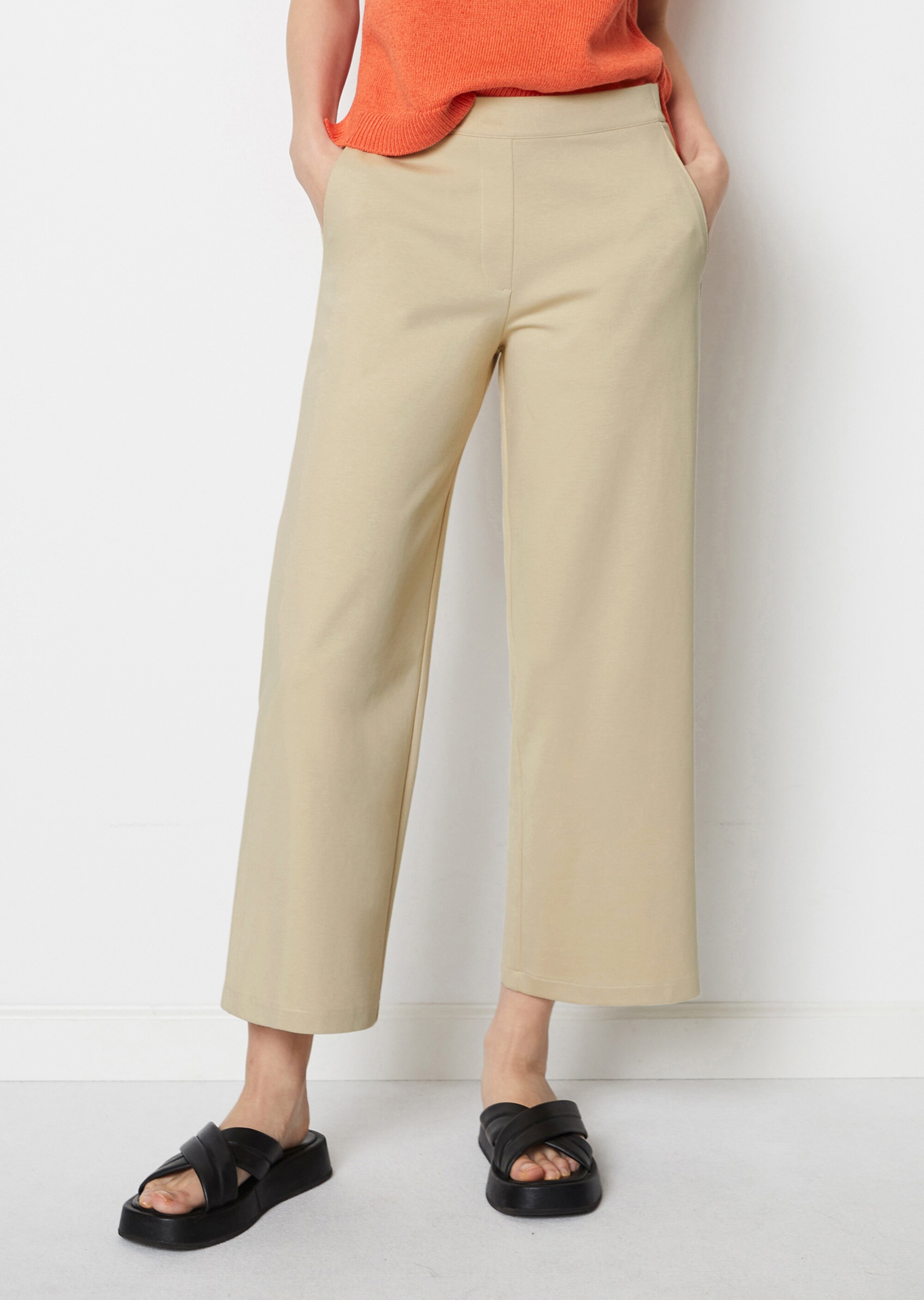 Jerseyhose regular croppedaus Interlock-Qualität
