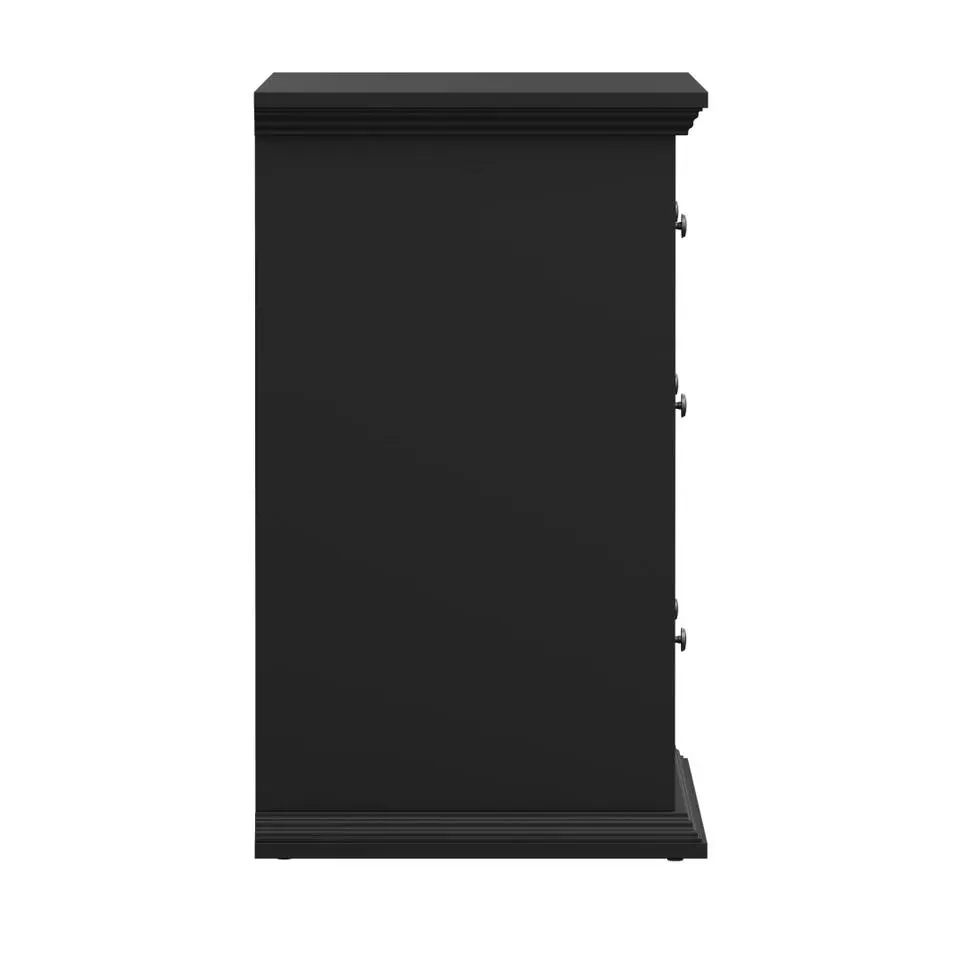 Hioshop North kommode 3 laden zwart mat