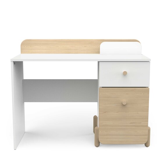 Edaj Bureau 1 Tiroir + 1 Porte   Blanc Chêne        de               CBA Meubles