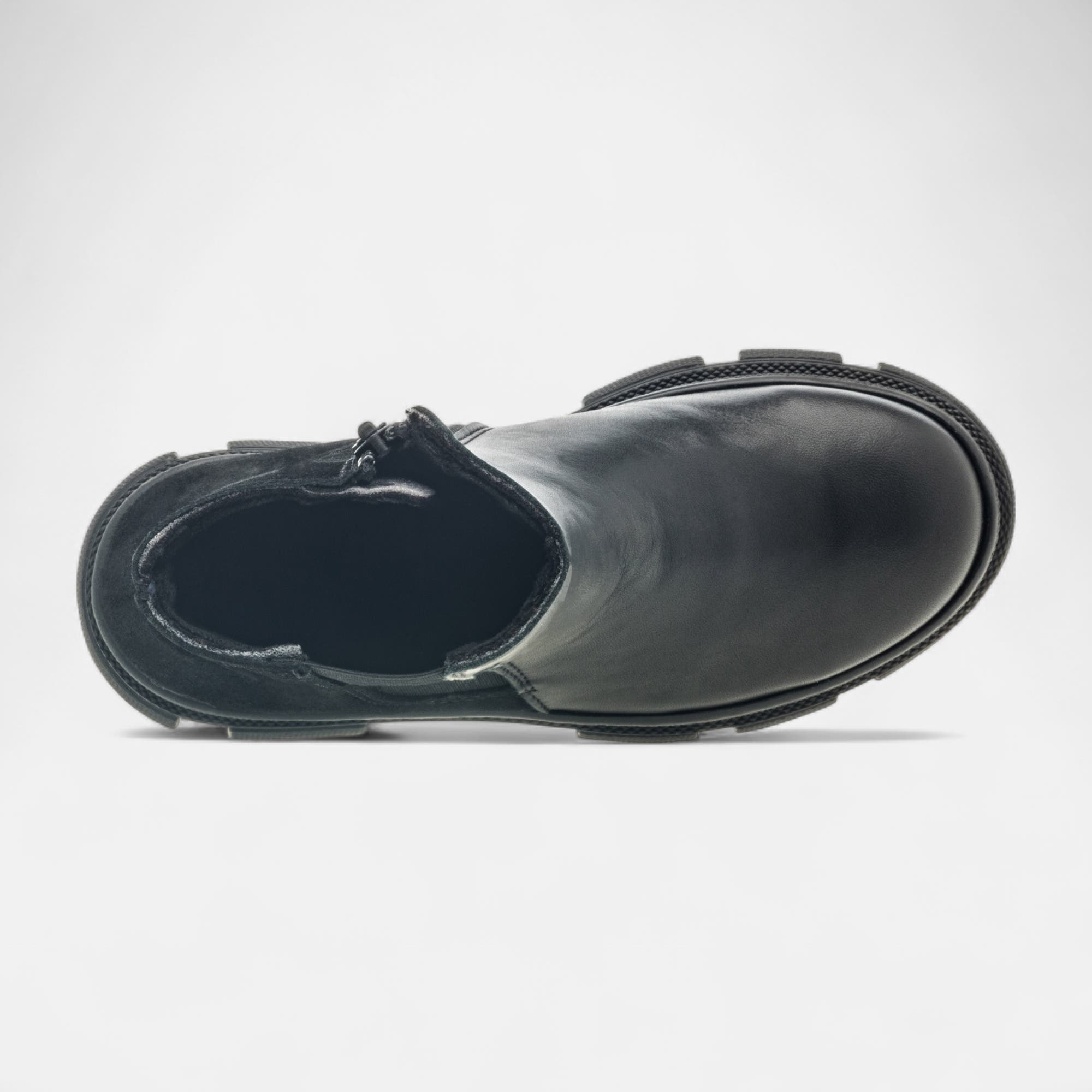Bottines Fille en cuir noir
