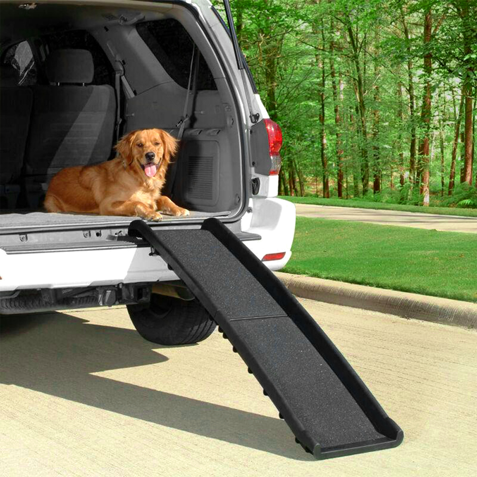 Rampa dobrável para cães e outros animais de estimação, 156x40 cm. Passarela antiderrapante para carros e janelas.