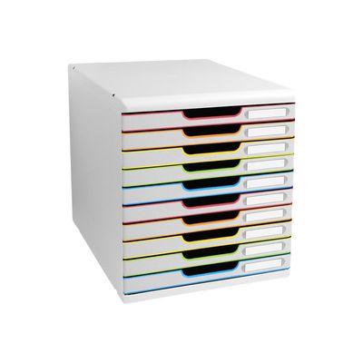 Exacompta Black Office Modulo - Module de classement 10 tiroirs - blanc/arlequin