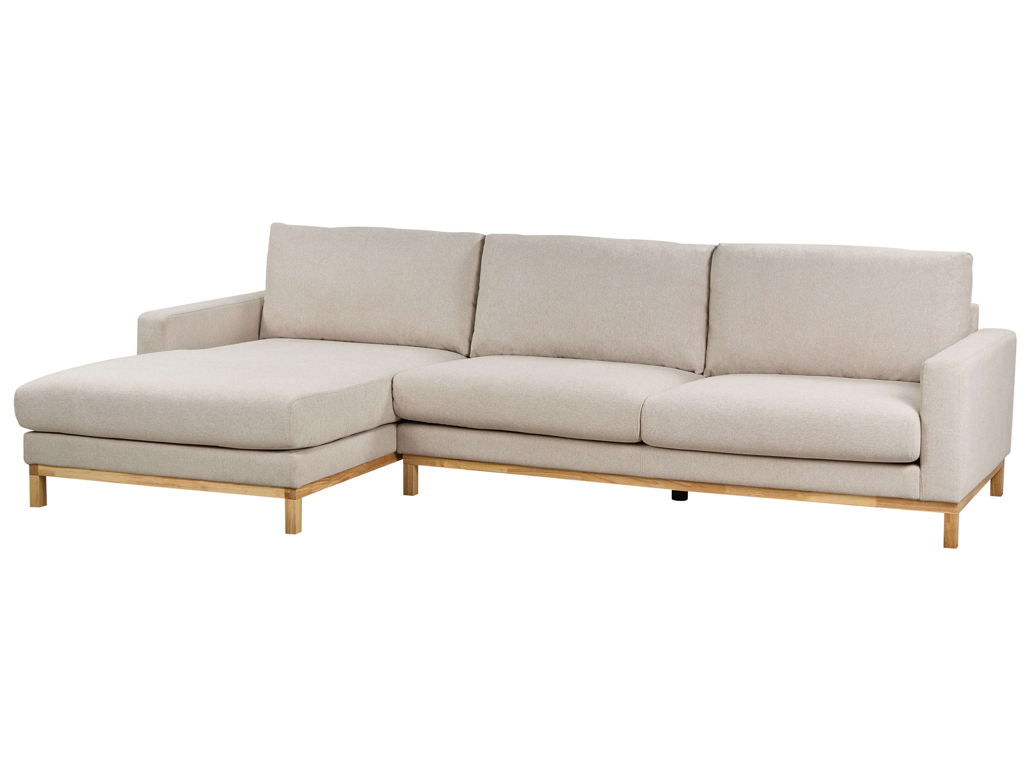 Hoekbank 4-zits SIGGARD Stof Beige rechtszijdig