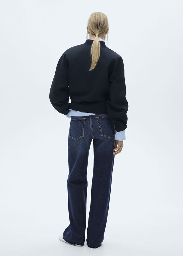 MANGO Danila medium-rise wideleg jeans Open blue