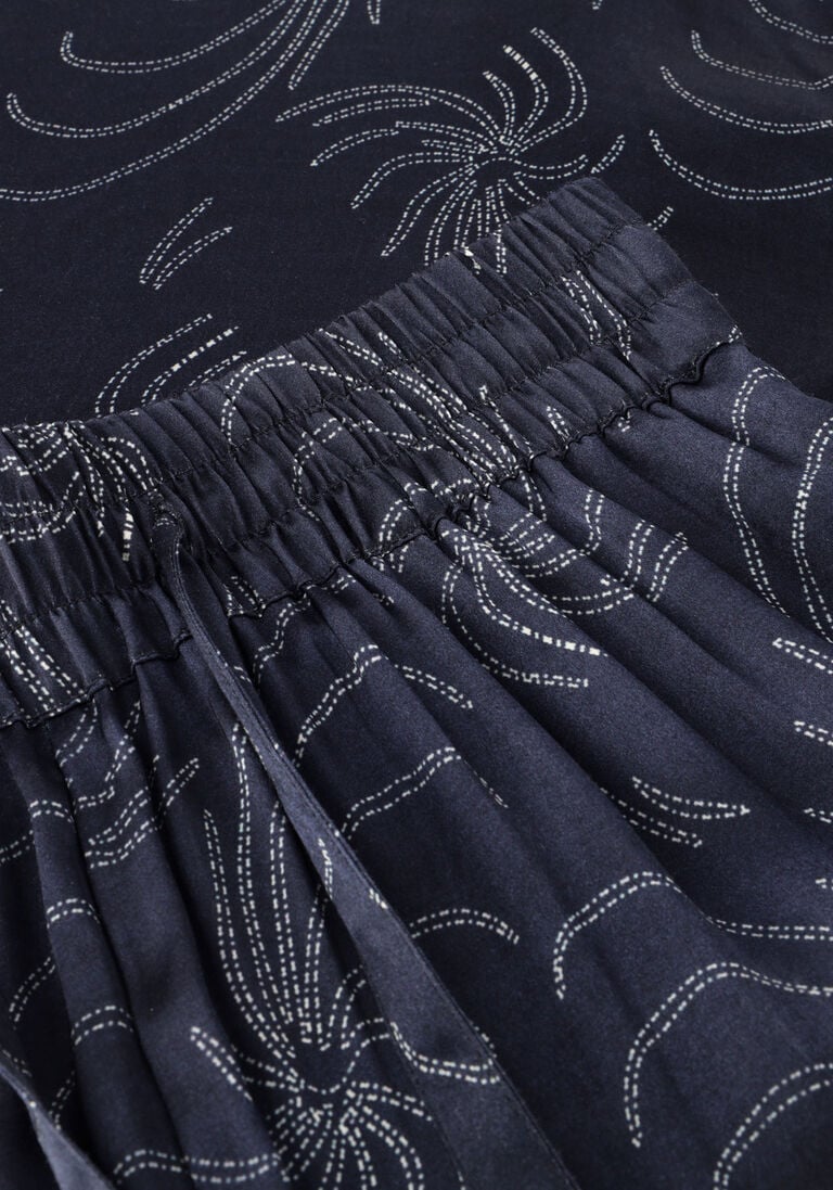 donkerblauwe ibana wijde broek pae