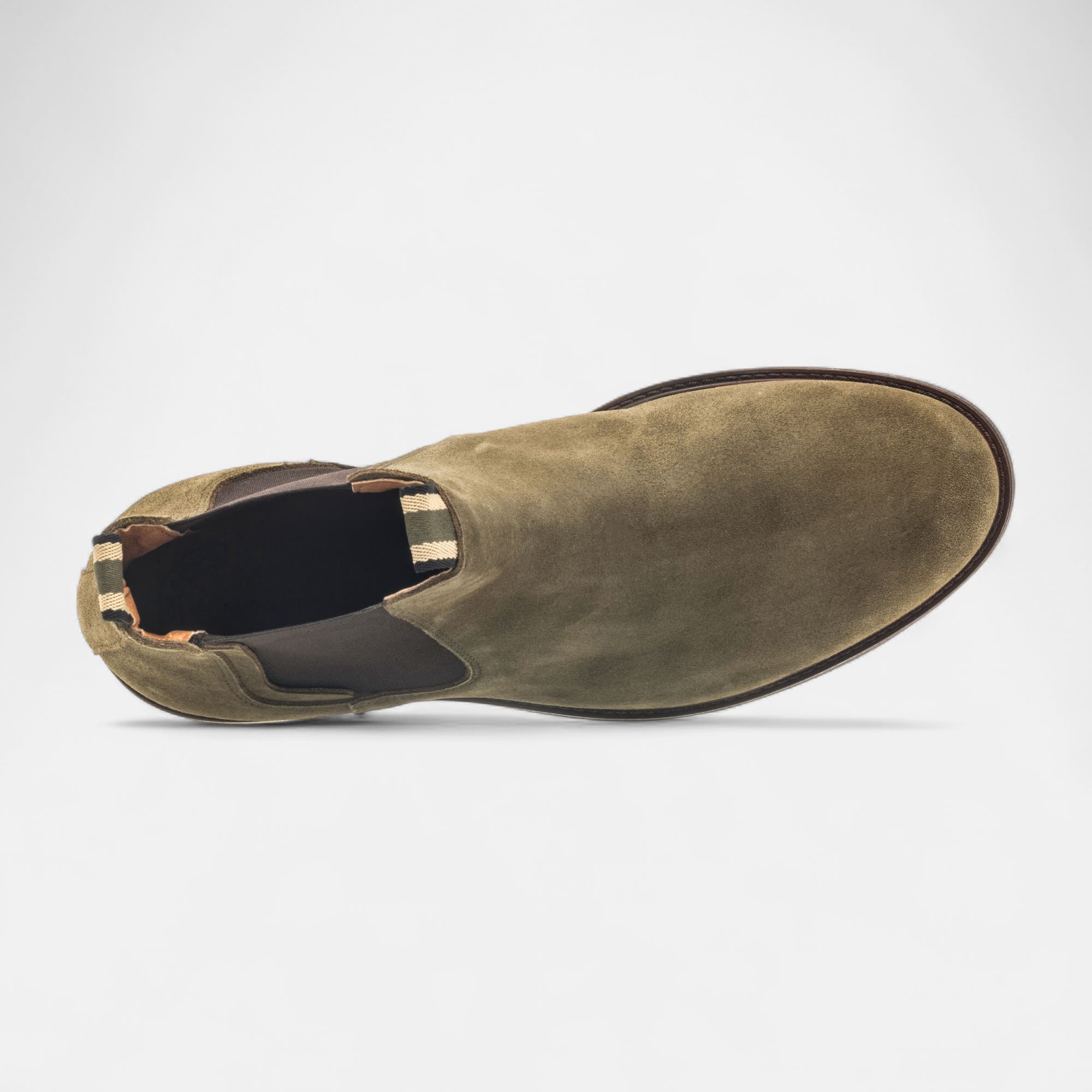 Boots chelsea Homme en cuir kaki
