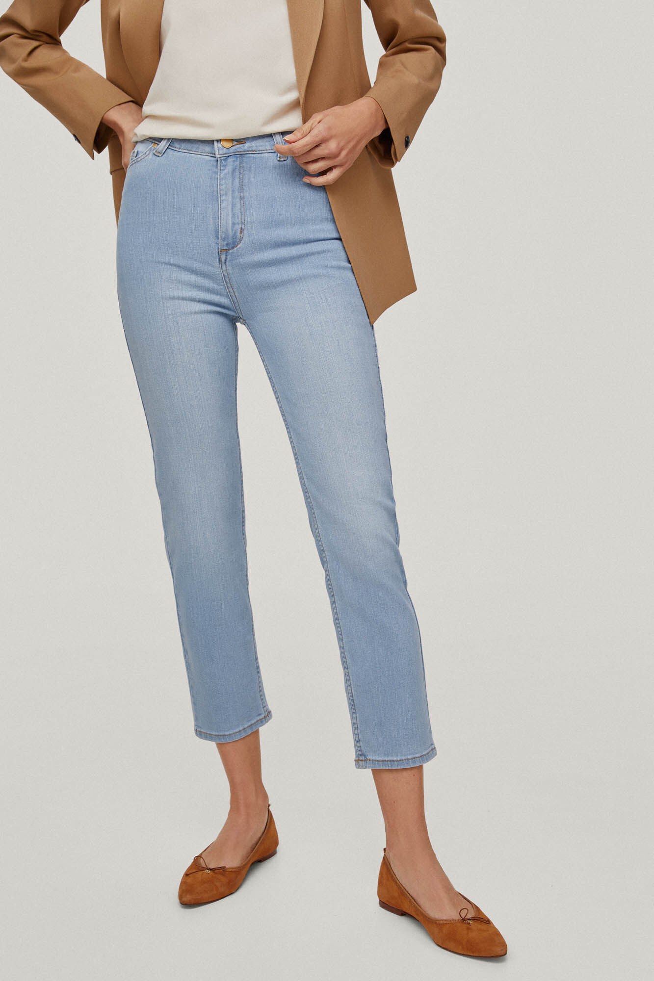 Calça jeans slim fit com 5 bolsos - Azul