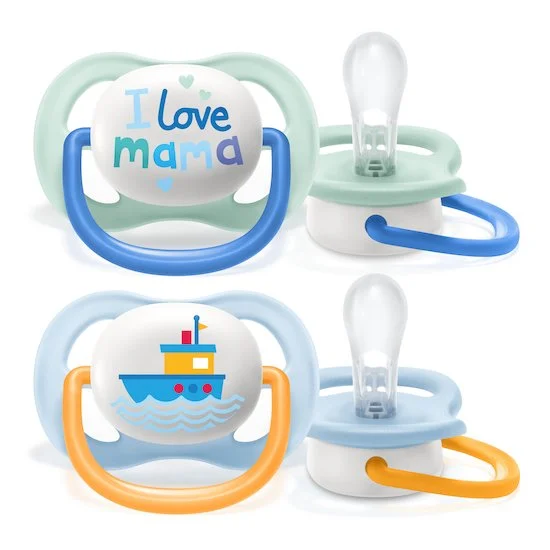 Lot 2 sucettes ultra air   I love mama et bateau        0-6 mois   de               Philips AVENT
