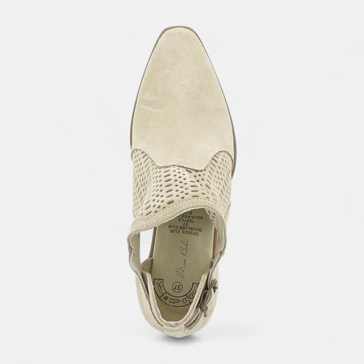 Bottines à talon Femme en cuir beige