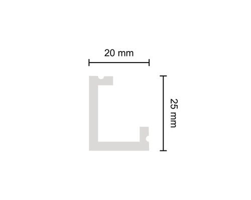 Kabelprofiel KP25 wit 1x 2 m
