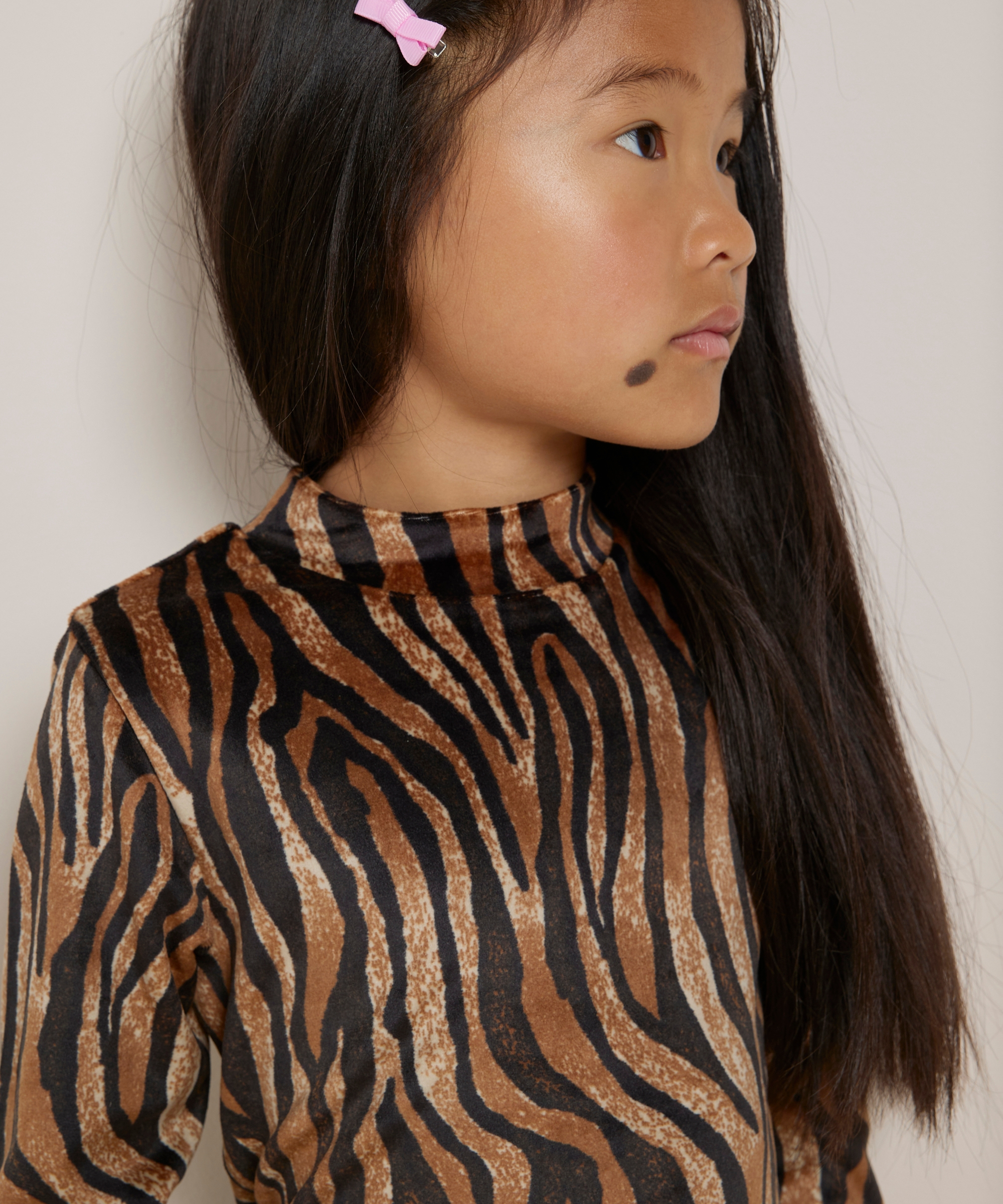 velvet top met print