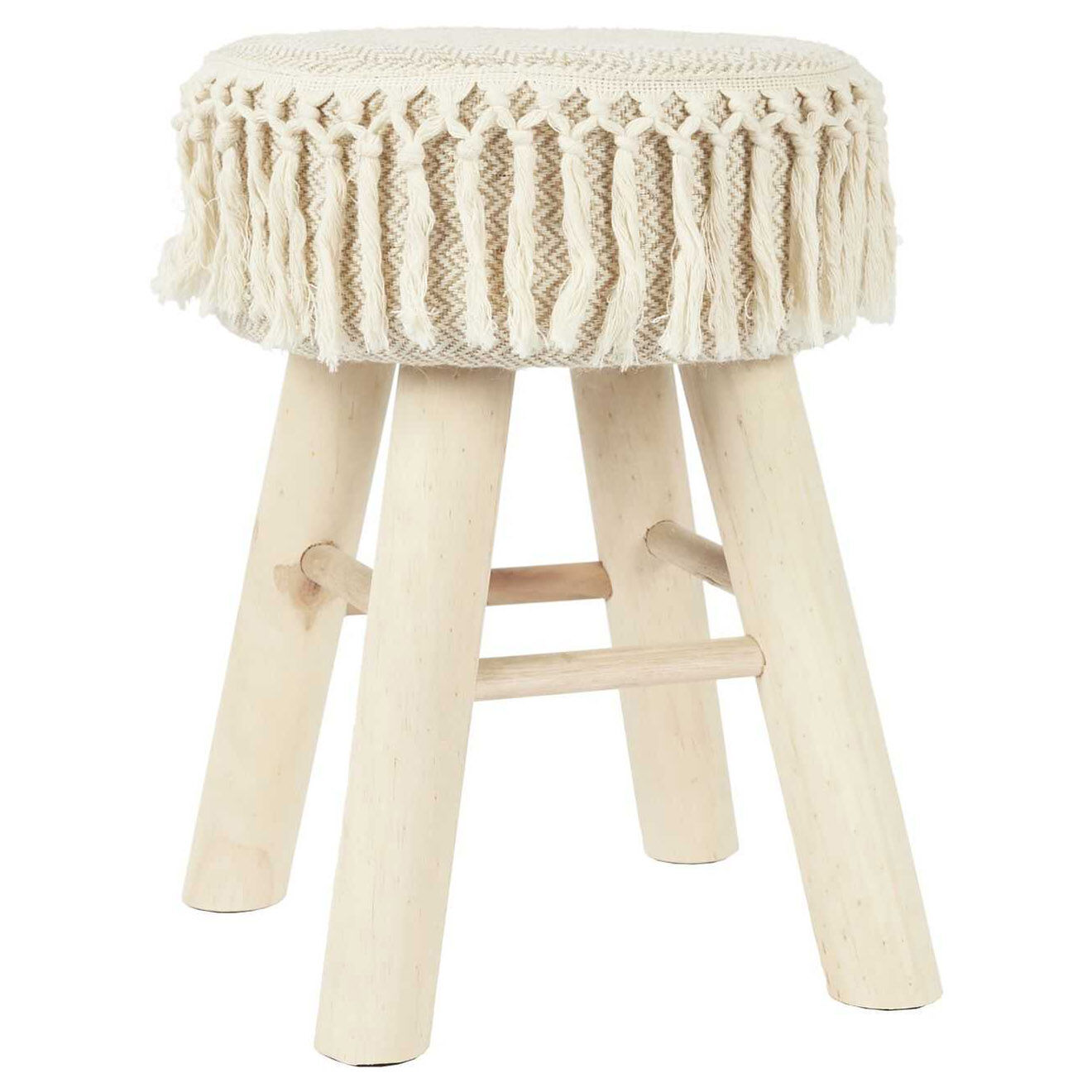 Home Deco Factory Tabouret Pampa beige/marron - 28x40x28 cm
