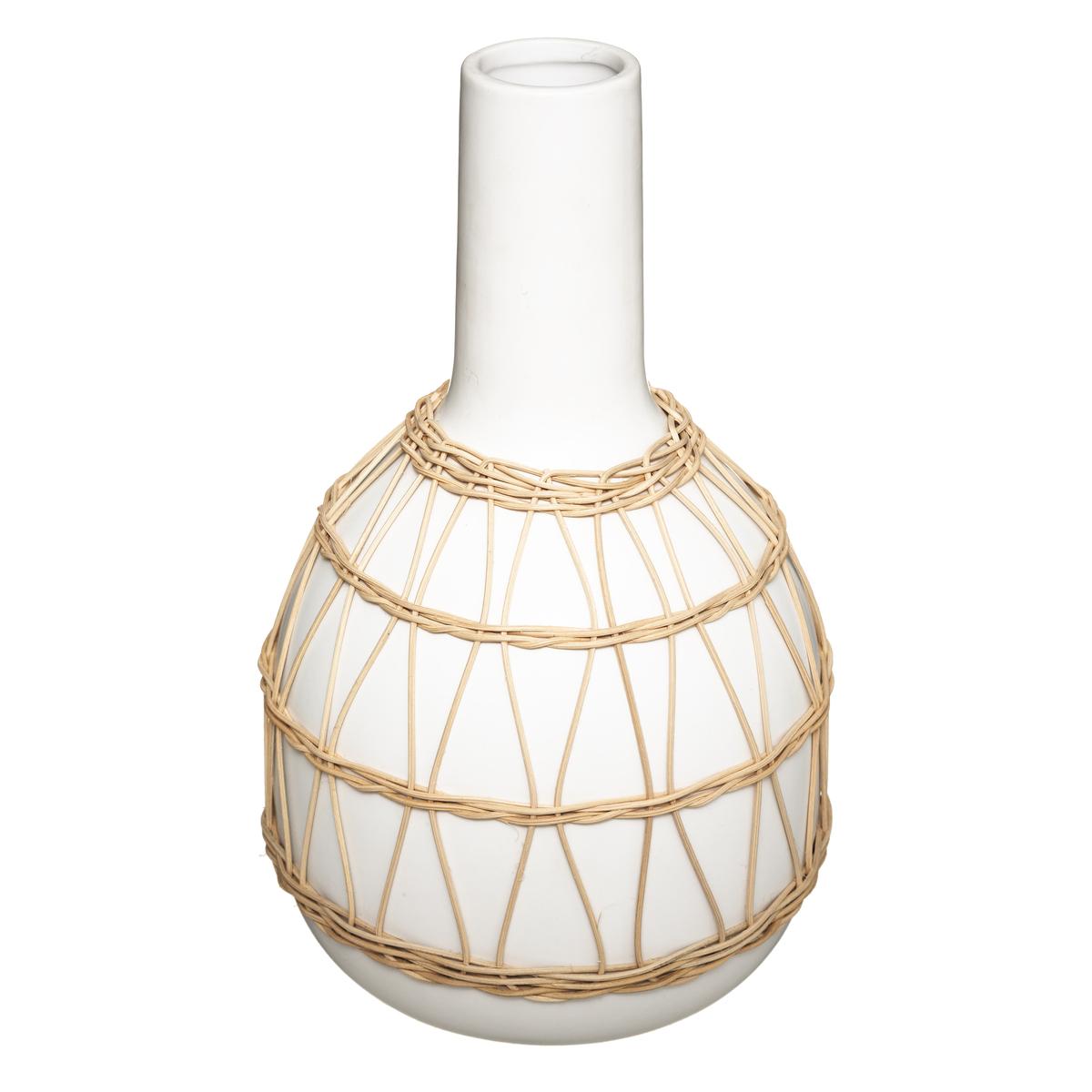VASE CERAMIQUE ROTIN H.28.5CM