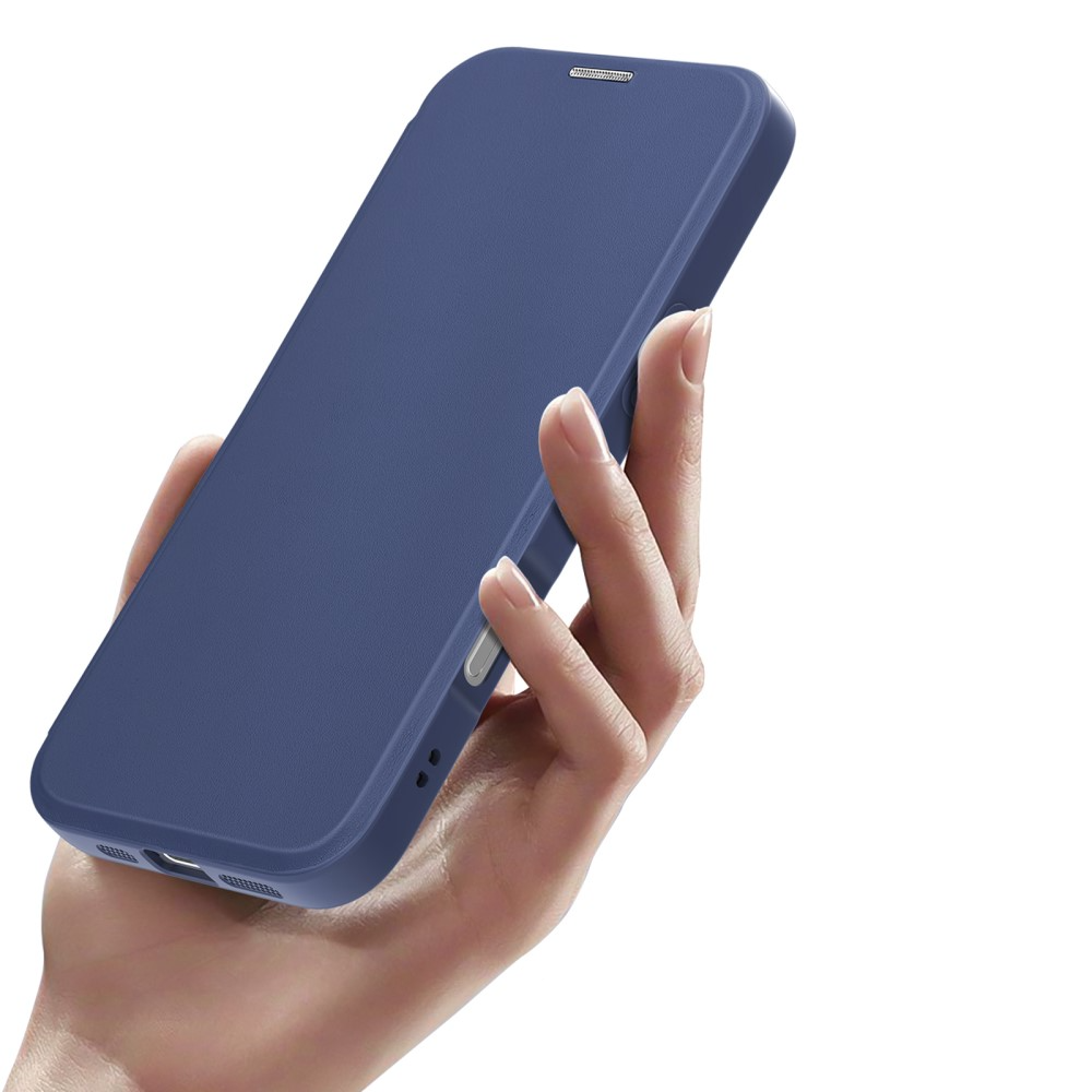 iPhone 16 MagSafe Hybrid Leder Tasche   Kunststoff Rückseite - Blau / Transparent