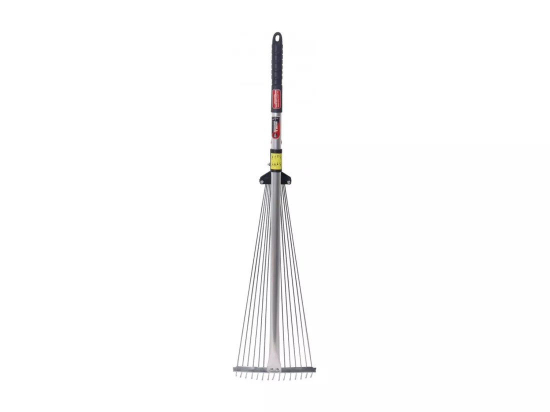 Balai à gazon extensible en acier et aluminium