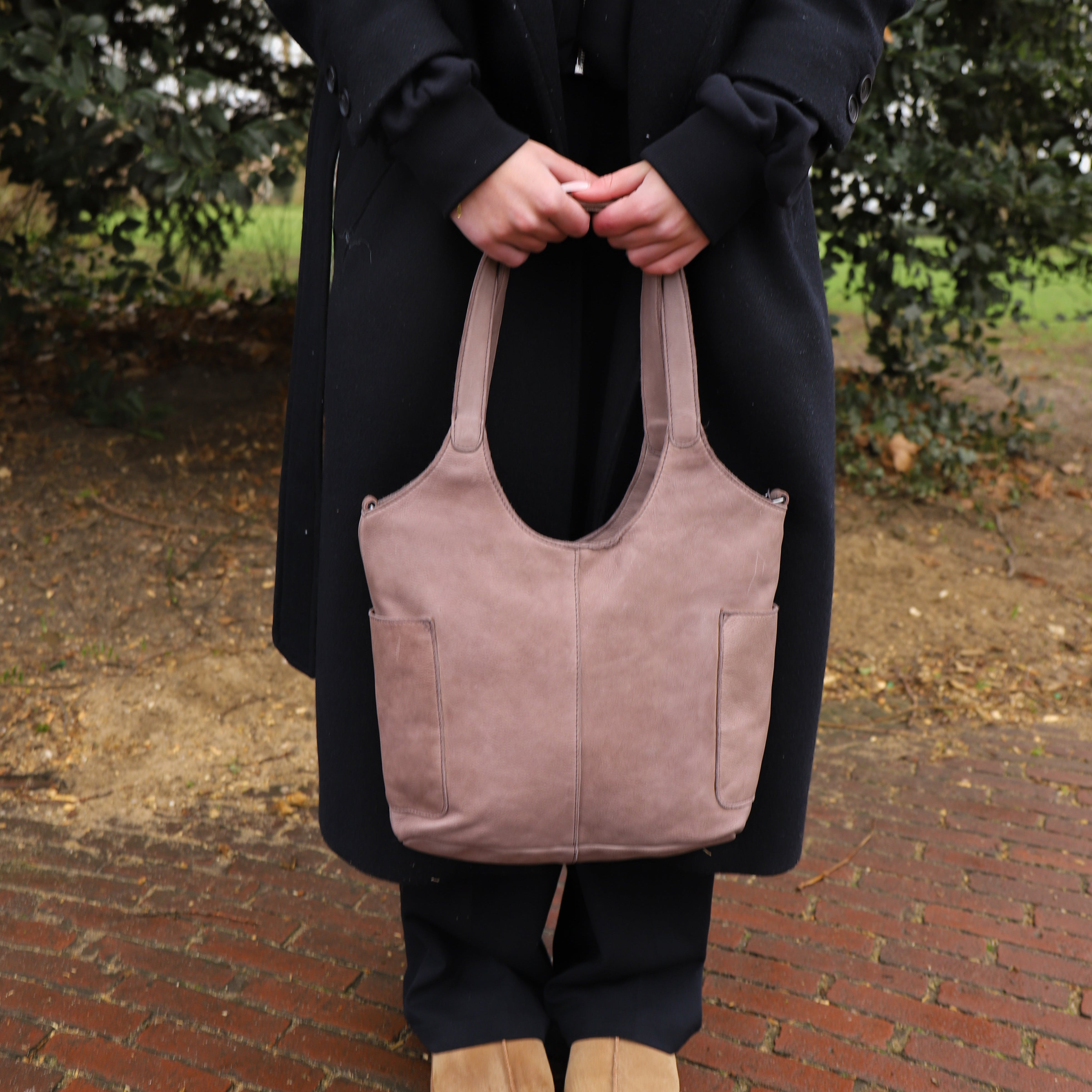Hand-/schoudertas 'Diede' taupe Taupe