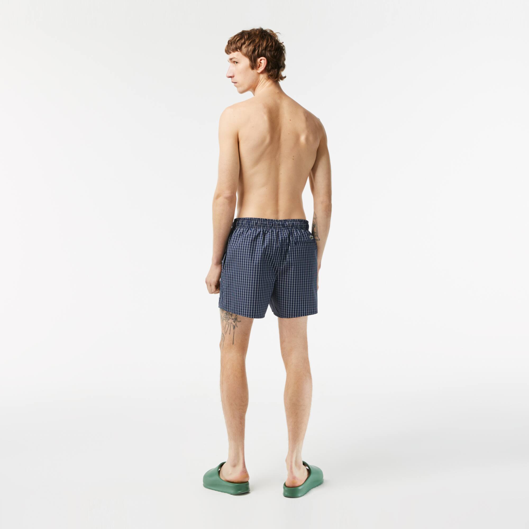 Short de bain homme Lacoste à carreaux en polyester recyclé Maillots de bain - Bleu - Lacoste - Homme
