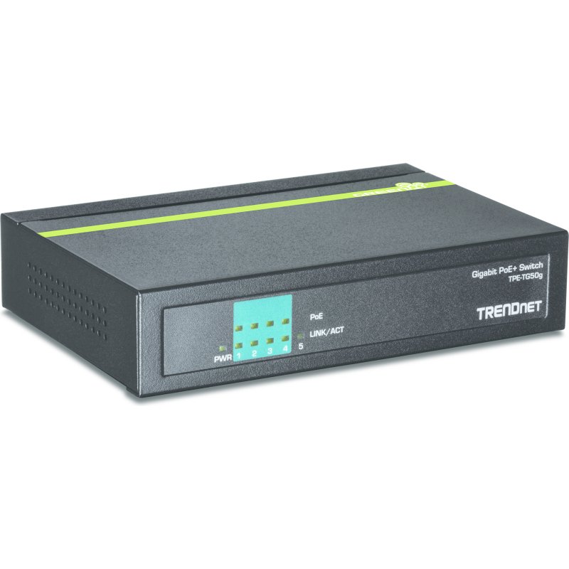 Trendnet TPE-TG50g Non-géré Gigabit Ethernet (10/100/1000) Connexion Ethernet, supportant l'alimentation via ce port (PoE) Noir